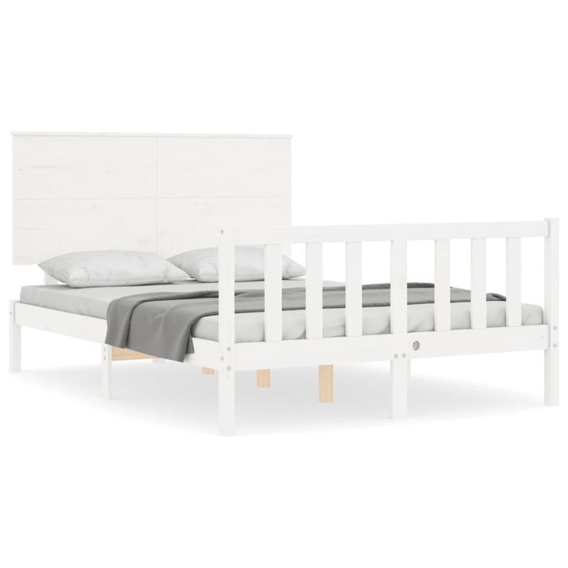 Bed Frame Without Materasso Bianco 120x200cm Wood Massello Pino Removable and durable