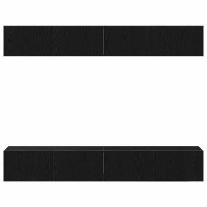 TV Meubel Set – Tv Meubelkast – Tv Dressoir – Mediameubel – Tv Meubel Zwart – Duurzaam Hardhouten Zwart Eikenhout – Compact Ruimtebesparend Ontwerp 100x30 cm