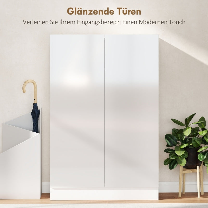 Schoenenkast – Schoenenrek – Schoenenopberger – Schoenenkastje – Schoenenmeubel – 5 Lagen Voor 20 Paar Schoenen – Verstelbare Planken – Wit – Softclose Deuren – Ventilatieopeningen