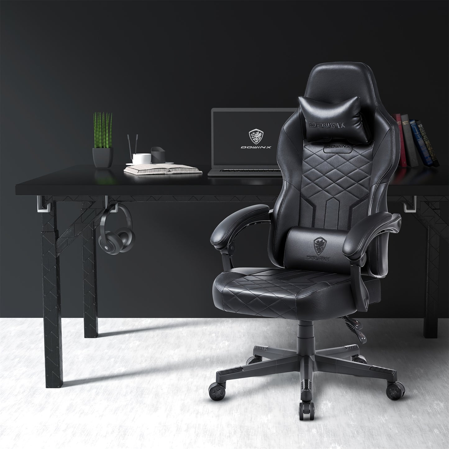 Gamingstoel – Bureaustoel – Computergamingstoel – Werkstoel – Gaming Recliner – Zwart – Ergonomische Lendensteun – Verstelbare Rugleuning