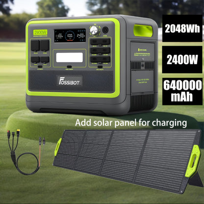 Zonnegenerator – Stroomgenerator – Powerstation – Energiecentrale – Draagbaar – 2048Wh LiFePO4 Batterij – 2400W Continu Vermogen