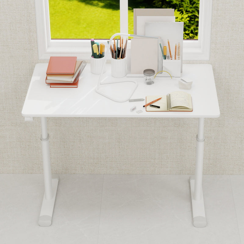 Zit Sta Bureau – Verstelbaar Bureau – Sta Bureau – Handmatig Verstelbaar – Kantoorbureau – Compact Formaat 60x100 cm – Stevige Dubbele Kolom