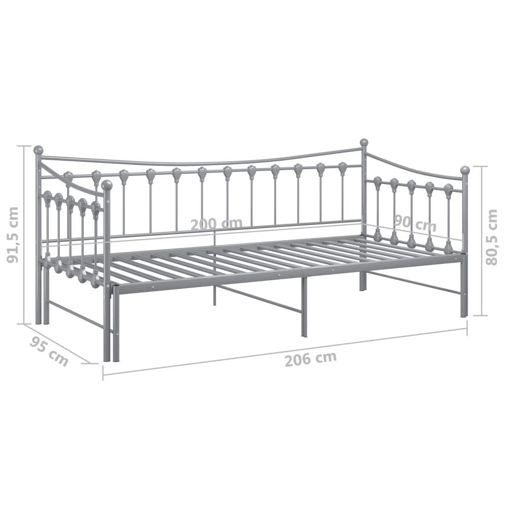 Bedbank – Slaapbank – Logeerbed – Sofa – 90x200 cm – Metalen Frame – Uittrekbaar Bed