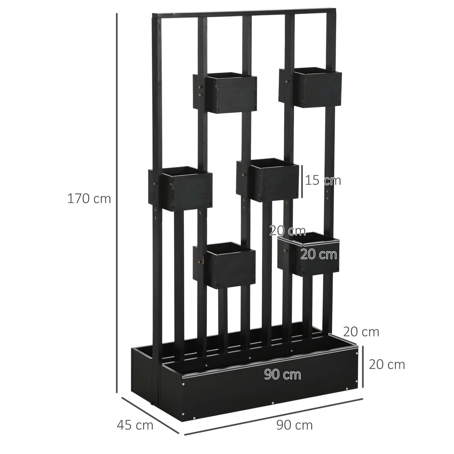 Verhoogde Plantenbak – Tuinbak – Kruidenbak – Bloembak – Kweekbak – Met Houten Latwerk – 90x45x170 cm – Weerbestendig Hout