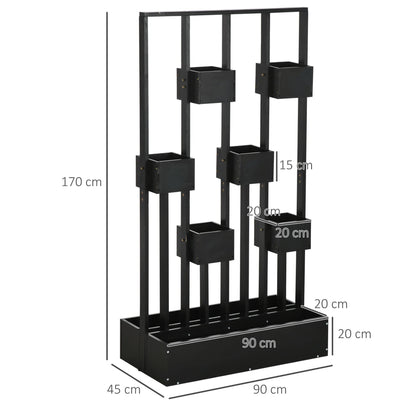Verhoogde Plantenbak – Tuinbak – Kruidenbak – Bloembak – Kweekbak – Met Houten Latwerk – 90x45x170 cm – Weerbestendig Hout