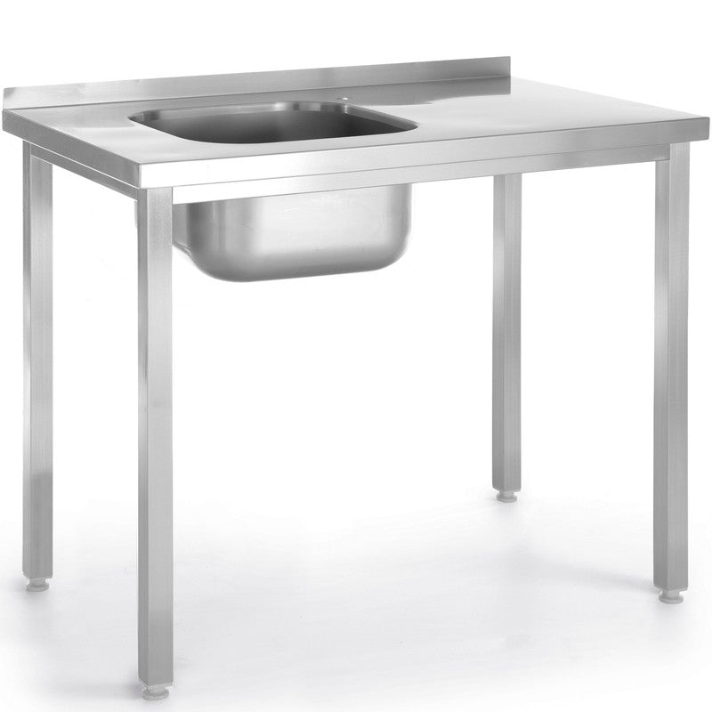 Spoelbak – Werktafel – Gootsteen – Wasbak – Keukenwerkbank – RVS AISI 430 – Spoelbak Links 400x400x250 mm