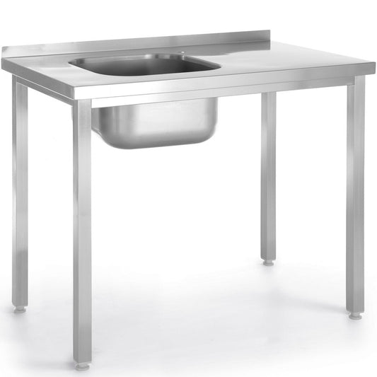 Spoelbak – Werktafel – Gootsteen – Wasbak – Keukenwerkbank – RVS AISI 430 – Spoelbak Links 400x400x250 mm
