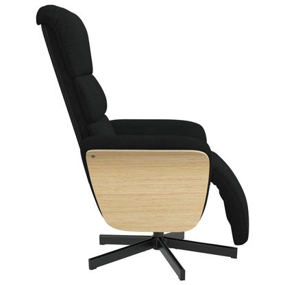 Verstelbare Fauteuil – Relaxstoel – Zwarte Stoel – Draaifauteuil – Voetensteun Fauteuil – 360° Draaibaar – Ademend Stof Bekleed