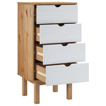 OTTA Modern Chest of Drawers - Easy Assembly, 3-Drawer Storage Cabinet with, Compact Organizer for Living Room, Bedroom, Office - Sturdy Pine Wood Construction (45x39x90cm) - Modern Home Furniture, Living Room Storage, Minima
