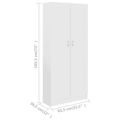 Boekenkast – Boekenrek – Vakkenkast – Opbergkast – Wandkast – Wit Design – 82,5x30,5x185,5 cm – Hoogwaardig Engineered Wood