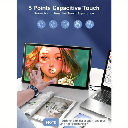 Touchscreen Monitor – Draagbaar Scherm – Portable Display – Aanraakscherm – Second Screen – 15,6 Inch Full HD – IPS Display Met 100% sRGB & Verstelbare Kickstand