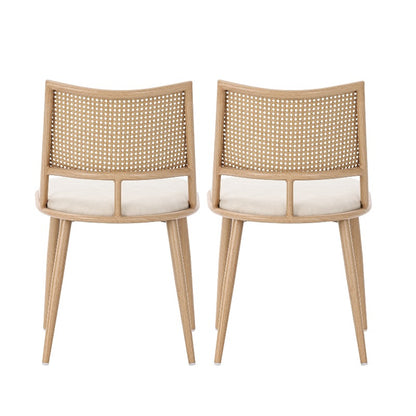 PU Stoel Rattan Stoel – Fauteuil – Accentstoel – Woonkamerstoel – Slaapkamerstoel – Modern Design – Comfortabele Beige Zitting