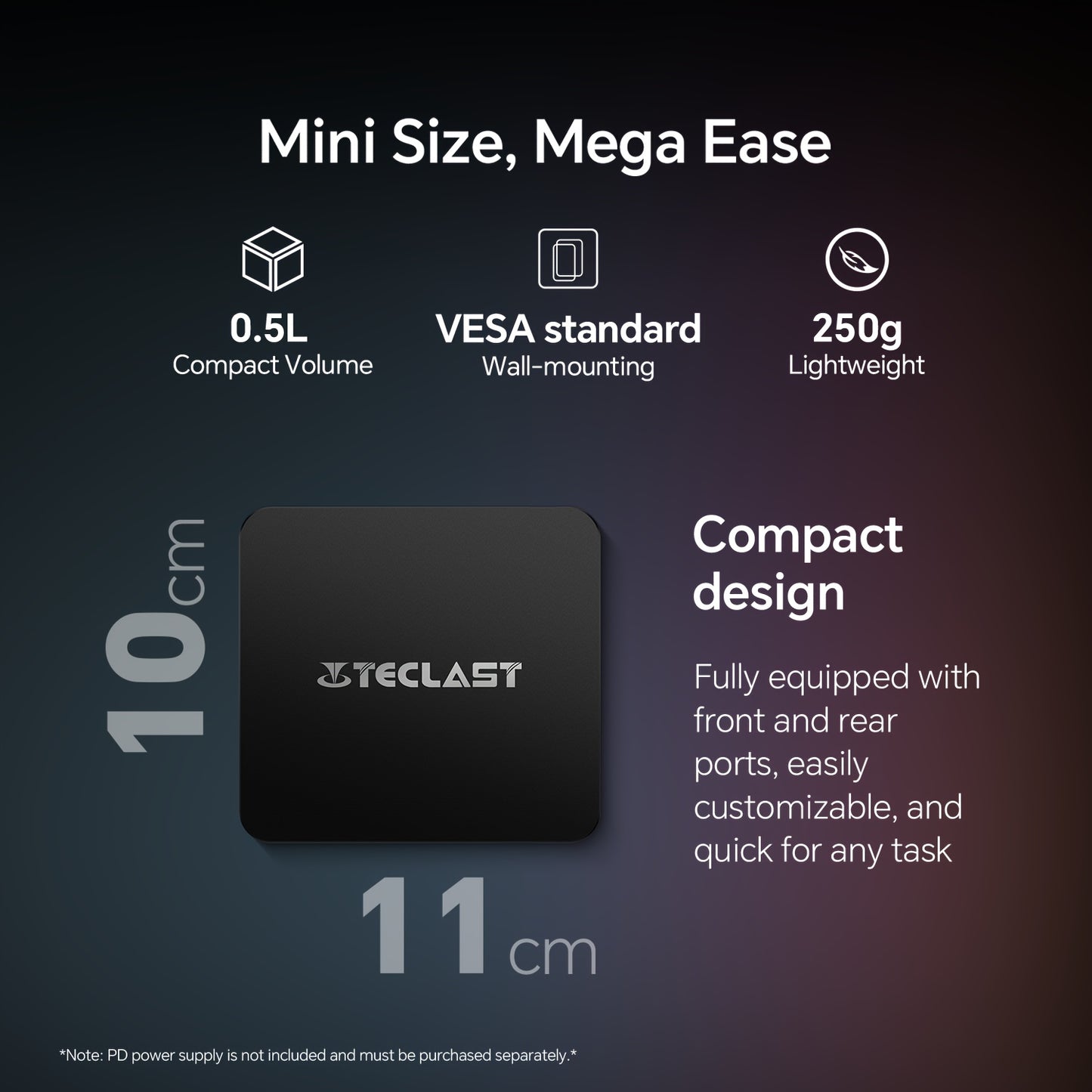 Mini PC – Mini Desktop Computer – Compact PC – Kleine Computer – Windows PC – 16GB DDR4 – 512GB SSD – Intel N150 CPU – 4K@60Hz Display – USB Type A & C – Wifi 5.0 – RJ45 Ethernet