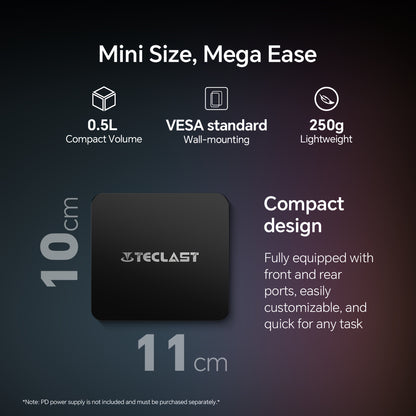 Mini PC – Mini Desktop Computer – Compact PC – Kleine Computer – Windows PC – 16GB DDR4 – 512GB SSD – Intel N150 CPU – 4K@60Hz Display – USB Type A & C – Wifi 5.0 – RJ45 Ethernet