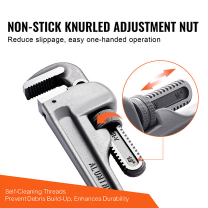 Pijptang – Verstelbare Wrench – Leidingtang – Moersleutel – Sanitairtang – 18 Inch Aluminium – Duurzame Chroom-Vanadium Bek – Ergonomisch H-Vormig Handvat