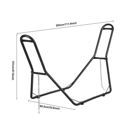 Hangmatstandaard – Hangmat Frame – Staander Voor Hangmat – Stevig Stalen Frame – 110 Inch Variant – Geschikt Voor 2,1-3,9 Meter Hangmatten – Max. Draagkracht 204 kg – Weerbestendig Poedercoating