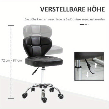 Barkruk – Barstoel – Draaistoel – Kruk – Zitstoel – Verstelbare Zithoogte 72-87 cm – Donkergrijs Synthetisch Staal – Met Rugleuning – Set van 2