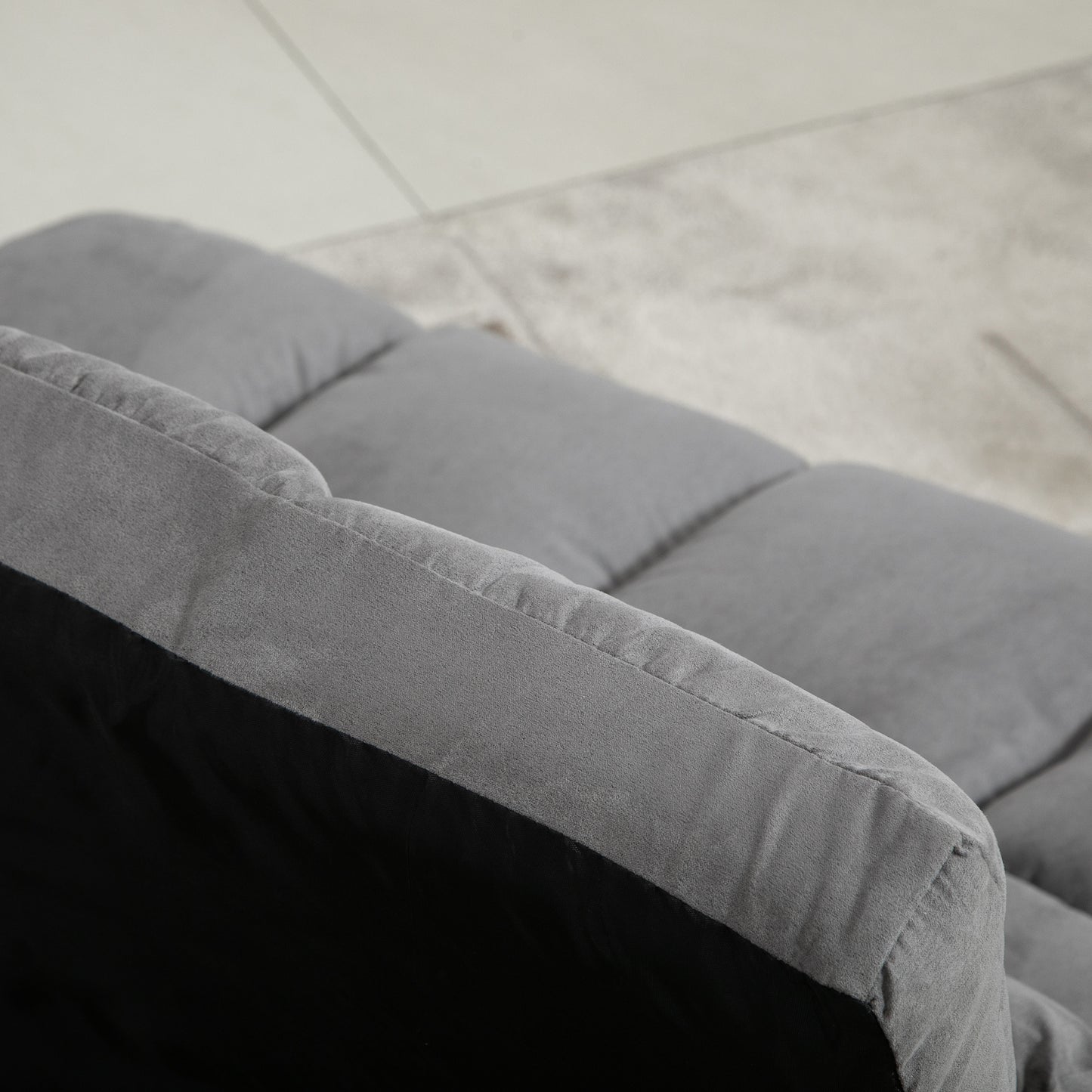 Slaapstoel – Slaapbank – Slaapfauteuil – Zetelbed – Vouwbed – Verstelbare Rugleuning 14 Standen – Suede-achtig Polyester Lichtgrijs – Inclusief 2 Kussens