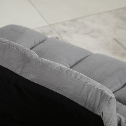 Slaapstoel – Slaapbank – Slaapfauteuil – Zetelbed – Vouwbed – Verstelbare Rugleuning 14 Standen – Suede-achtig Polyester Lichtgrijs – Inclusief 2 Kussens
