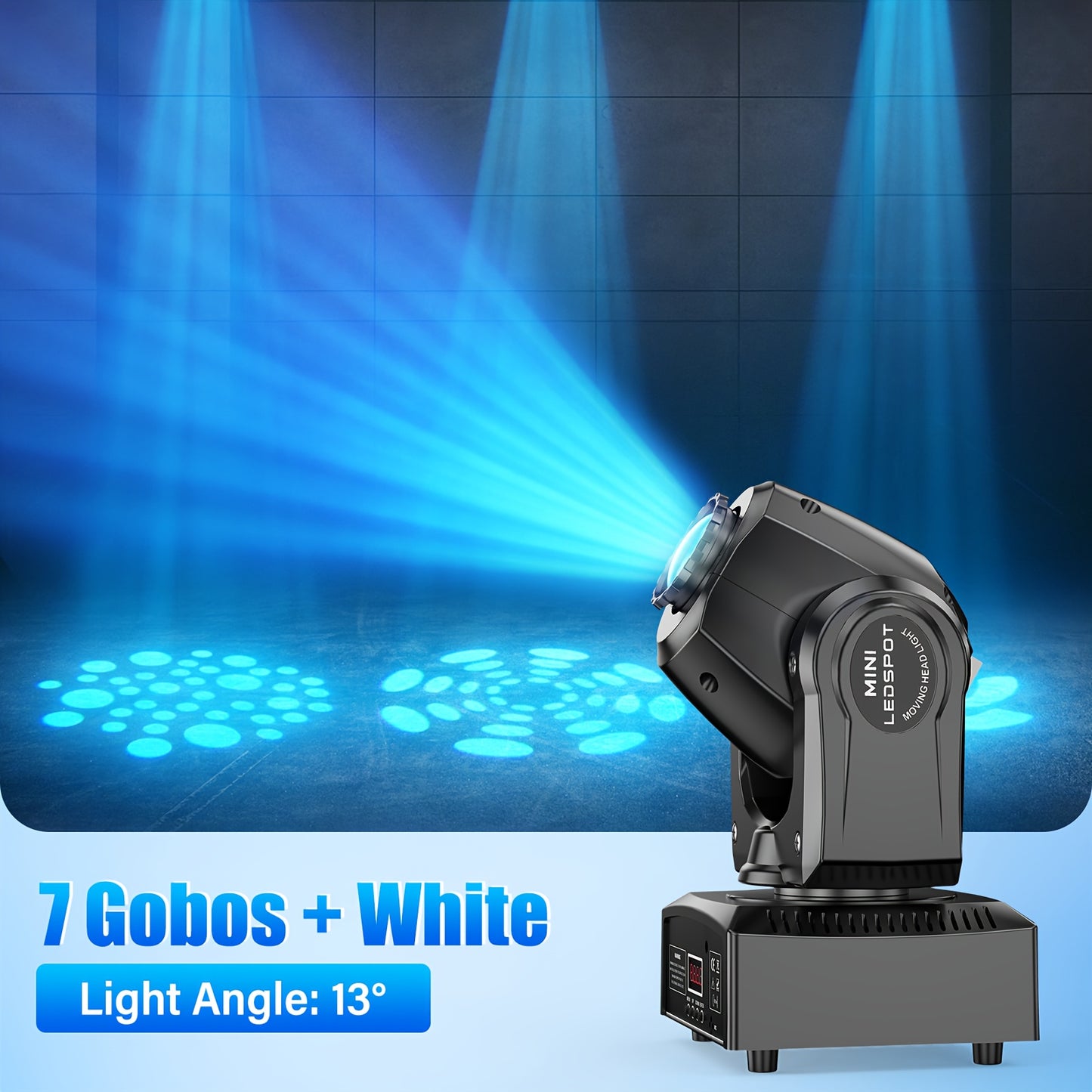 2 PACK Of120W LED Moving Head Light RGBW 8 Gobo Beam Multi Pattern DMX Suitable for Djs, Discos, Nightclubs, Ktvs, Bars, Theatres, Arcades, Parties