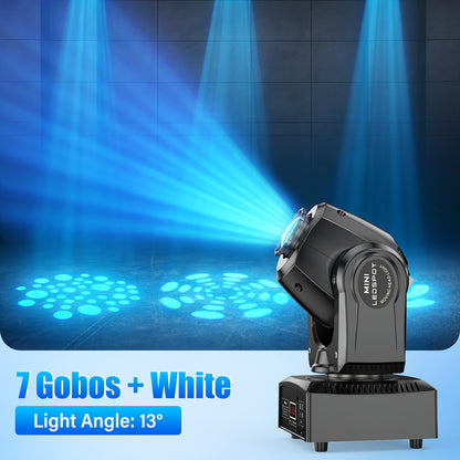 2 PACK Of120W LED Moving Head Light RGBW 8 Gobo Beam Multi Pattern DMX Suitable for Djs, Discos, Nightclubs, Ktvs, Bars, Theatres, Arcades, Parties