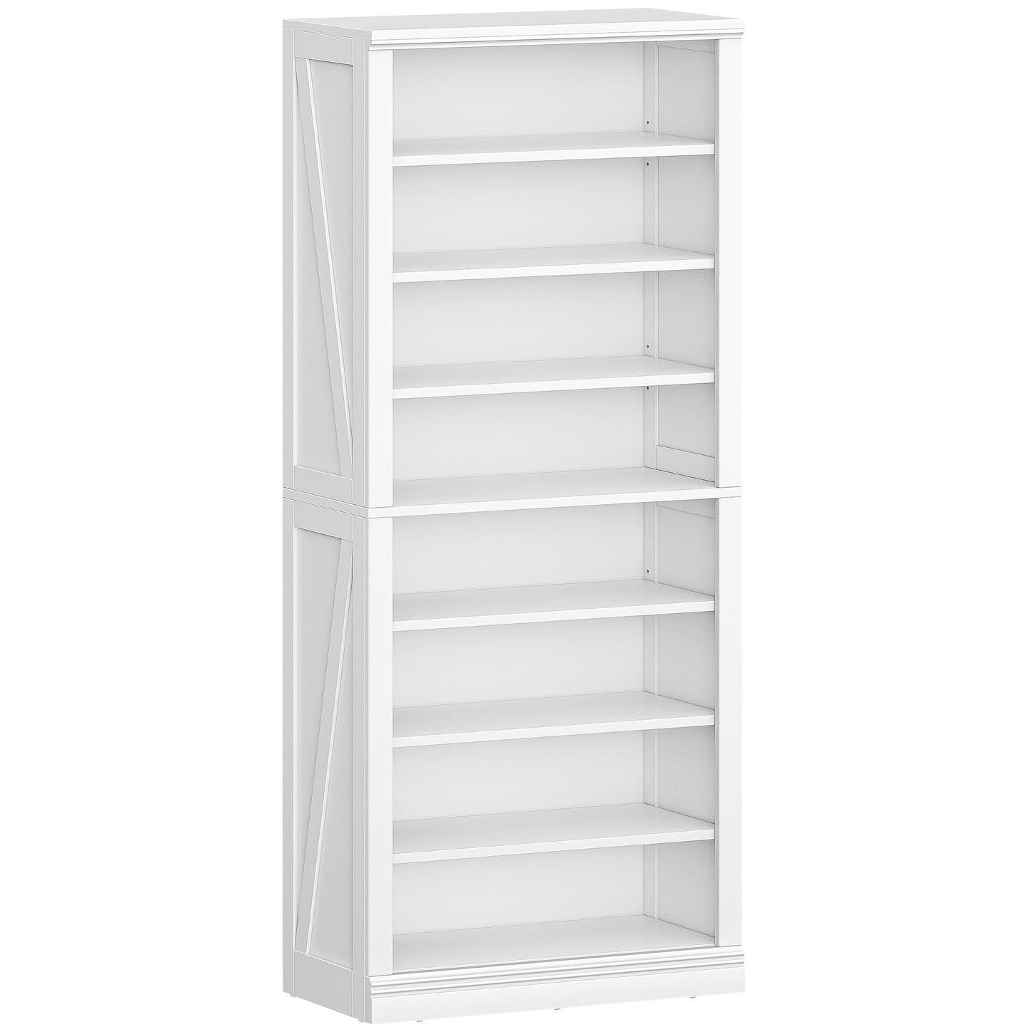 Modern White Freestanding Shoe Cabinet Compatible for 21-24 Pairs of ( Footwear) - Adjustable Shelves & Dividers, Space-Saving Narrow Design, Easy Assembly, Heavy-Duty Artificial Wood with Stable Base - Entryway, Living Room, - QUORE