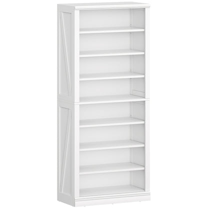 Modern White Freestanding Shoe Cabinet Compatible for 21-24 Pairs of ( Footwear) - Adjustable Shelves & Dividers, Space-Saving Narrow Design, Easy Assembly, Heavy-Duty Artificial Wood with Stable Base - Entryway, Living Room, - QUORE