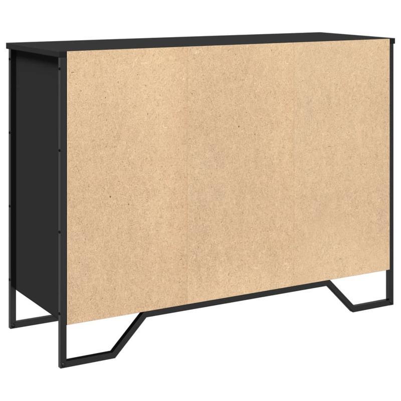 Sideboard 101x35.5x74.5cm Processed Wood Black Practical and removable