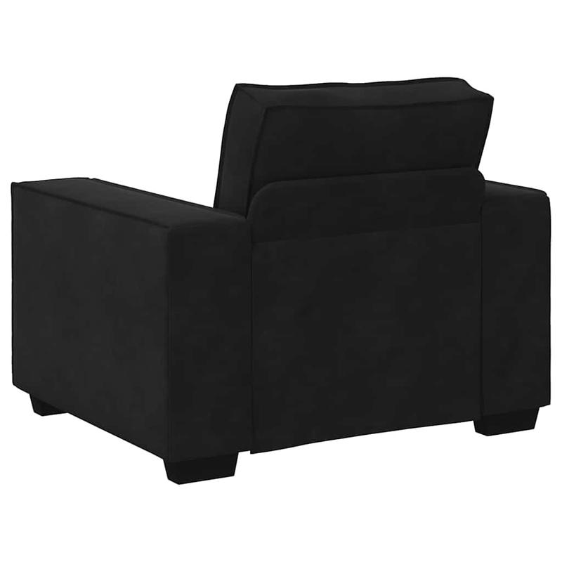 Zwarte Sofa – Bankstel – Loungebank – Zitbank – Velvet Bank – Met 3 Zachte Velvet Kussens – Vlekbestendig – Gemakkelijk Schoon Te Maken