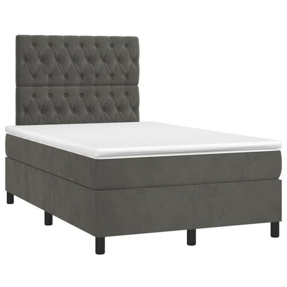 Boxspringbed – Boxspring – Slaapbank – Ledikant – Bedframe – Donkergrijs – Hardhouten Frame – Brandvertragende Bekleding – 120x200 cm – 47 cm Hoogte