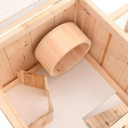 Konijnenkooi – Houten Kooi – Konijnenhok – Binnenkooi – Buitenkooi Marrone – Stevige Houten Constructie – Afneembare Lade 81x40x60 cm