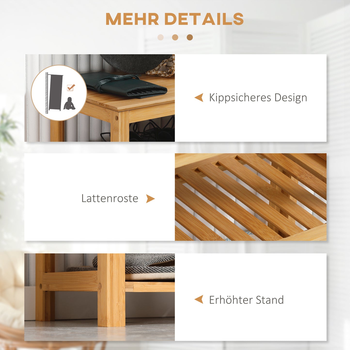 Schoenenrek – Schoenenkast – Schoenenbank – Schoenenopberger – Halmeubel – Bamboe – 5 Niveaus – Opbergruimte Voor 20 Paar Schoenen