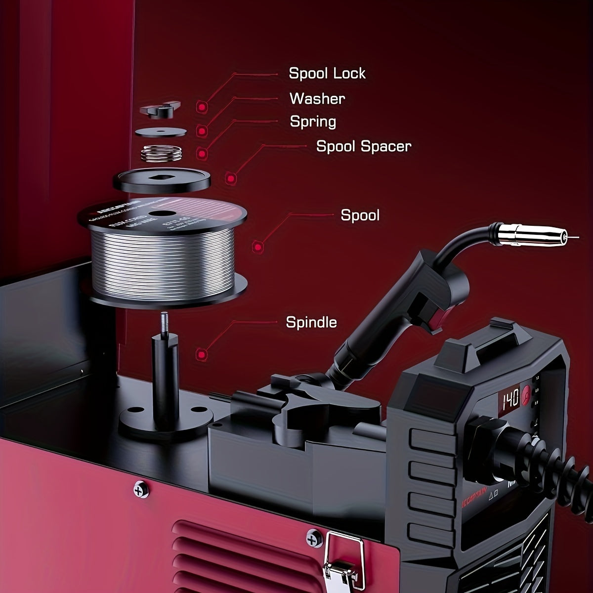 MIG 140 Lasmachine – MIG Lasmachine – Lasapparaat – Metaallasmachine – Elektrode Lasapparaat – 230V Plug & Play – Compact Lichtgewicht Design