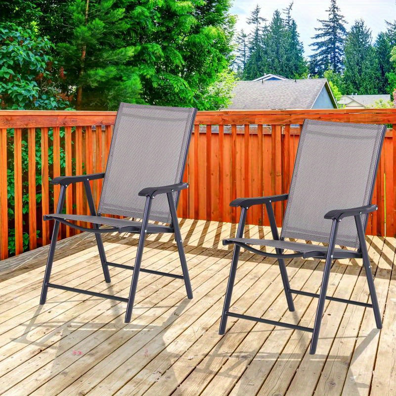 Inklapbare Campingstoelen – Camping Stoel – Outdoor Stoel – Vissersstoel – Picknickstoel – Metalen Frame – Set Van 2