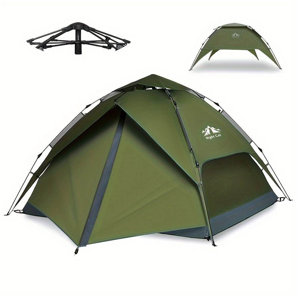 Pop-up Tent – Kampeertent – Festival Tent – Familie Tent – Snelle Opzet – Geschikt Voor 4 Personen – Army Groen – Automatische Opzetfunctie – Ventilatie Met Muggenbescherming
