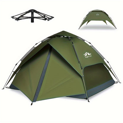 Pop-up Tent – Kampeertent – Festival Tent – Familie Tent – Snelle Opzet – Geschikt Voor 4 Personen – Army Groen – Automatische Opzetfunctie – Ventilatie Met Muggenbescherming