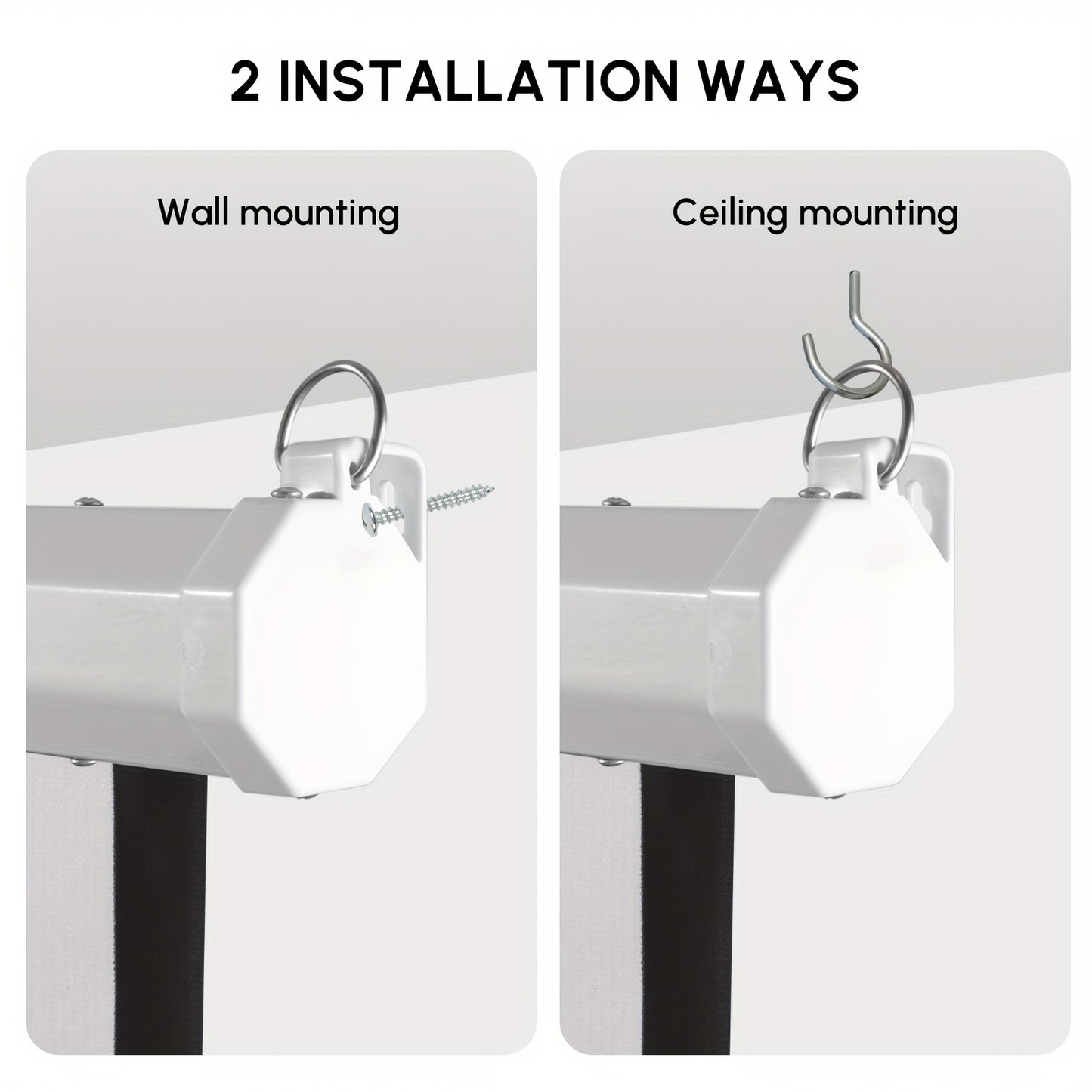 Black Friday /Deals Fully Automatic Lifting Cinema Screen White Plastic Material European Standard Universal Power Plug And Odorless Automatic Lifting And Retracting VDE Electrical Certification 213.36 cm 4:3 Standard Screen