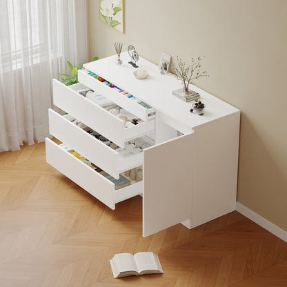 Dressoir – Kast – Sideboard – Ladekast – Opbergmeubel – Modern Wit – 3 Laden – Vrijstaand – Minimalistisch Design