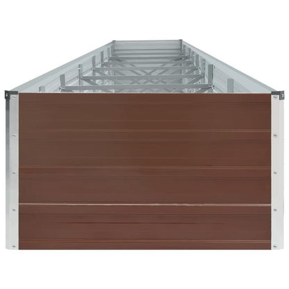 Easy to assemble modern minimalist Garden raised bed Galvanized steel 600x80x45cm Brown quality flower box kit