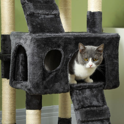 Katentoren XXL – Krabpaal – Kattenhuis – Klimmeubel – Katmeubel – Extra Groot 50x50x170 cm – Stevige Constructie & Ruimtelijk Design