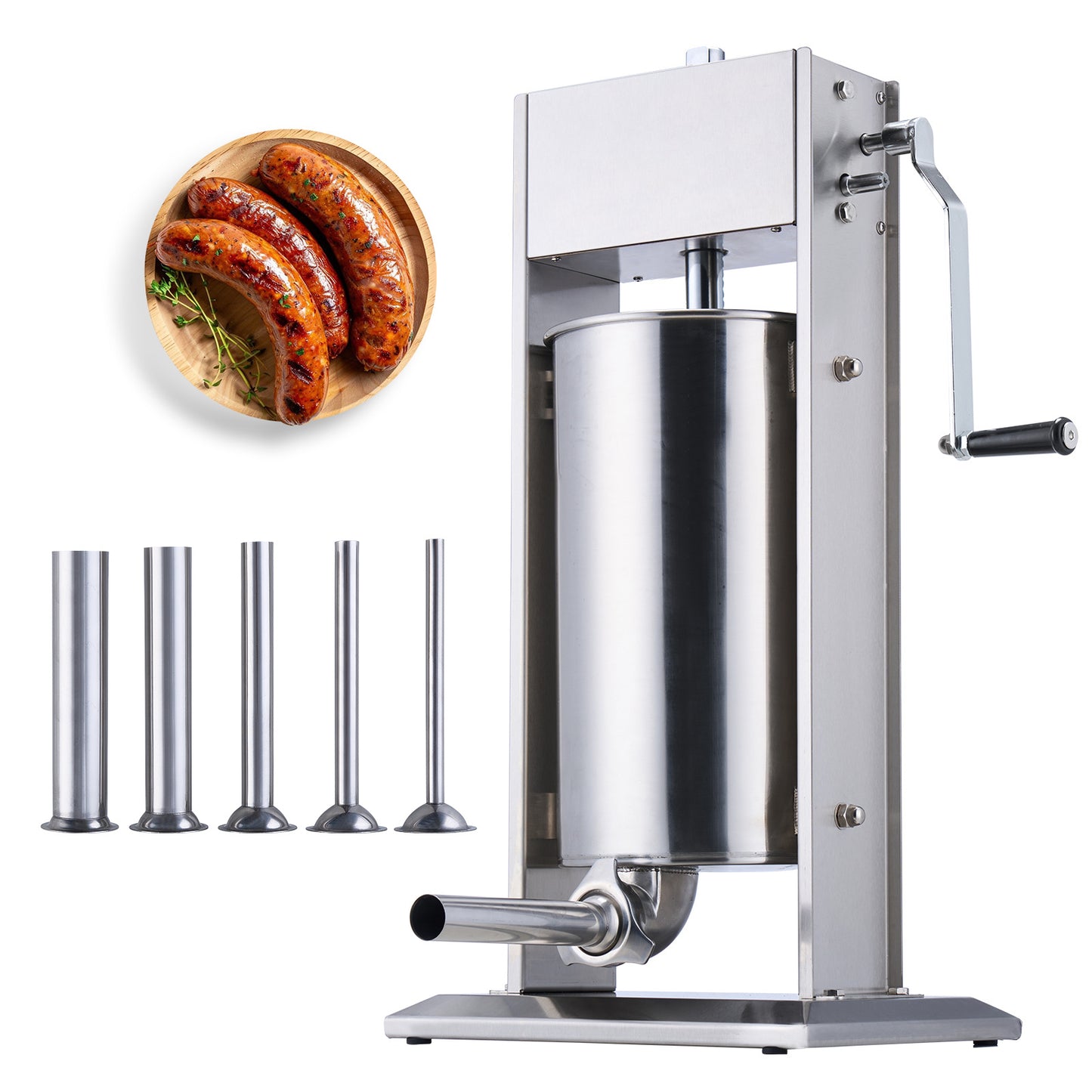 Worstenvuller – Worstenmaker – Worstvuller – Worstmachine – Worstenvulmachine – 15 Liter Capaciteit – 304 RVS Handmatig Verticale Machine