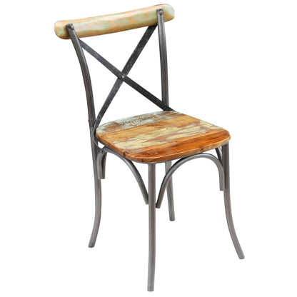 Eetkamerstoel – Stoel – Kuipstoel – Meubel – Woonkamerstoel – Massief Mangohout – Zwart Stalen Frame – Handgemaakt – Duurzaam