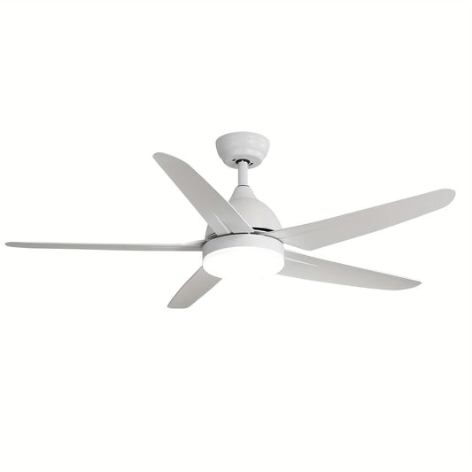Plafondventilator – Ventilator – Plafondventilator Met Verlichting – Muurventilator – Koelventilator – Wit – 132 Cm Groot – Reversibele DC Motor – Instelbare LED Verlichting Met Afstandsbediening