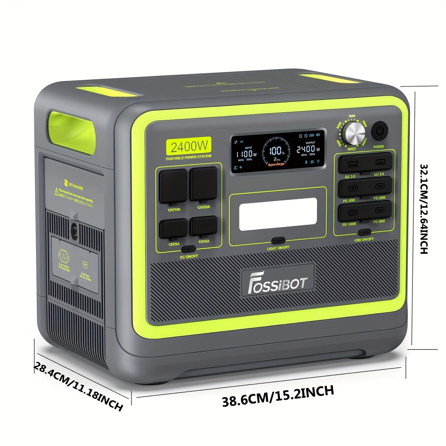 Powerstation – Draagbare Accu – Mobiele Generator – Zonne-energie Station – Noodstroomvoorziening – 2048Wh LiFePO4 Batterij – 2400W Continu Vermogen met 4800W Piek