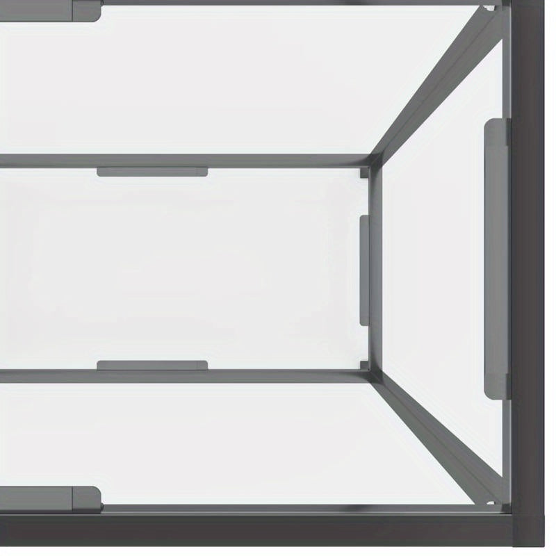 Elegant Transparent Tempered Glass Wall Table, 219.71cm x 34.8cm x 75.18cm - Sleek Modern Design with X-Shaped Metal Frame, Spacious Display Shelf for Living Room, Bedroom, Office - Minimalist & Contemporary Style, Aesthetic