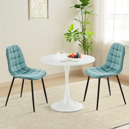 Eetkamerstoel – Stoel – Dining Chair – Zithoekstoel – Velours Stoel Groen – Set Van 4 – Hoge Rugleuning – Stabiele Metalen Poot