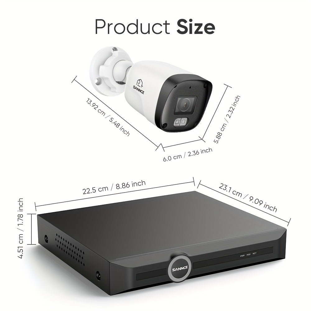 Beveiligingssysteem – Bewakingscamera – Camerabeveiliging – Security Camera – Surveillance Kit – 4 Bullet-camera’s – 6MP NVR Met 2TB HDD – Nachtzicht Tot 30 Meter – PoE Aansluiting Met App-meldingen