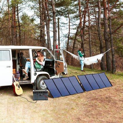 Draagbaar Zonnepaneel – Opvouwbaar Zonnepaneel – Camping Zonnepaneel – Solar Panel – 140W Vermogen – 5 Outputpoorten