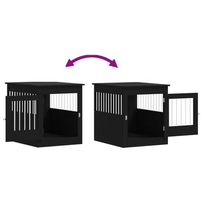 Hondenkennel – Hondenbench – Hondenren – Hondenhok – Meubelstijl – Zwart Metaal – Weerbestendig – Compact 64,5x80x71 cm