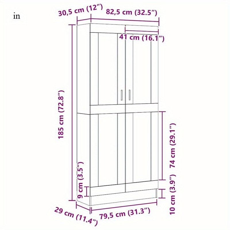 Boekenkast – Boekenrek – Opbergkast – Vakkenkast – Wandkast – Zwart Eikenhout – 82,5x30,5x185 cm – Hoge Draagkracht 999 kg